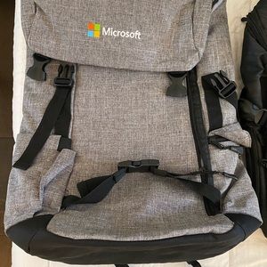 Backpack (grey with Microsoft logo)